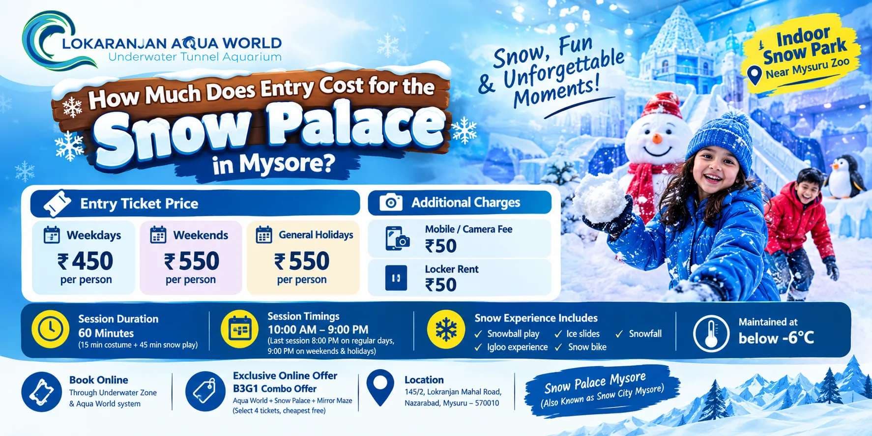 How Much Does Entry Cost for the Snow Palace in Mysore?