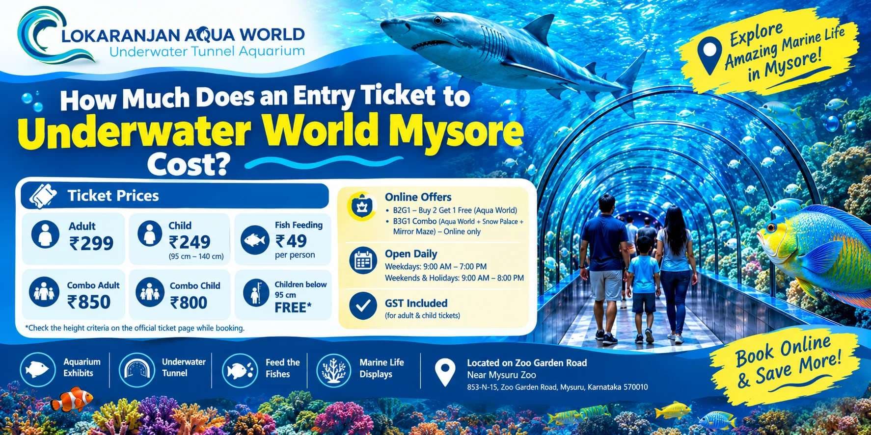 How Much Does an Entry Ticket to Underwater World Mysore Cost?